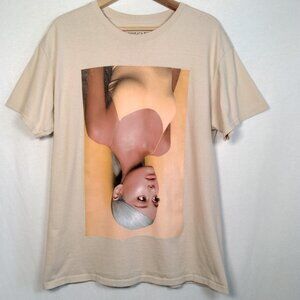 Ariana Grande Sweetener Shirt L Beige Tan Graphic Musician Singer Pop Pop Music